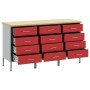 Gabinete de trabajo 3 piezas Rojo y Gris de Madera y Acero de , Mesas de trabajo - Ref: Foro24-3321369, Precio: 447,83 €, Des...