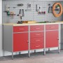 Conjunto de Gabinetes de Trabajo Set de 3 Rojo y Gris Acero by , Work tables - Ref: Foro24-3321371, Price: 394,80 €, Discount: %