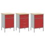 Conjunto de Gabinetes de Trabajo Set de 3 Rojo y Gris Acero by , Work tables - Ref: Foro24-3321371, Price: 394,80 €, Discount: %