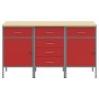 Conjunto de Gabinetes de Trabajo Set de 3 Rojo y Gris Acero by , Work tables - Ref: Foro24-3321371, Price: 394,80 €, Discount: %