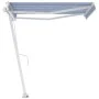 Blue and white automatic standing awning 350x250 cm by vidaXL, Awnings - Ref: Foro24-3069526, Price: 443,76 €, Discount: %