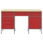 Conjunto de mesa y gabinete de trabajo de 3 piezas en rojo, hecho de madera compuesta y acero by , Work tables - Ref: Foro24-...