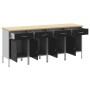 Gabinete de Trabajo 4 pcs Negro y Gris de Madera Elaborada y Acero de , Mesas de trabajo - Ref: Foro24-3321384, Precio: 633,6...
