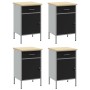Gabinete de Trabajo 4 pcs Negro y Gris de Madera Elaborada y Acero de , Mesas de trabajo - Ref: Foro24-3321384, Precio: 633,6...