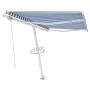 Blue and white automatic standing awning 350x250 cm by vidaXL, Awnings - Ref: Foro24-3069526, Price: 443,76 €, Discount: %