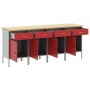 Gabinete de Trabajo 4 pcs Rojo y Gris de Madera y Acero de , Mesas de trabajo - Ref: Foro24-3321385, Precio: 566,70 €, Descue...