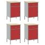 Gabinete de Trabajo 4 pcs Rojo y Gris de Madera y Acero de , Mesas de trabajo - Ref: Foro24-3321385, Precio: 566,70 €, Descue...