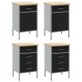 Conjunto de Armario de Trabajo de 4 Piezas Negro y Gris de Madera de Ingeniería y Acero by , Work tables - Ref: Foro24-332138...
