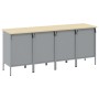 Conjunto de Armario de Trabajo de 4 Piezas Negro y Gris de Madera de Ingeniería y Acero by , Work tables - Ref: Foro24-332138...