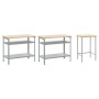Conjunto de Banco de Trabajo de 3 Piezas Gris Acero de , Mesas de trabajo - Ref: Foro24-3321391, Precio: 259,19 €, Descuento: %