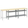Conjunto de Banco de Trabajo de 3 Piezas Gris Acero de , Mesas de trabajo - Ref: Foro24-3321391, Precio: 259,19 €, Descuento: %
