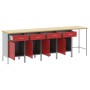 Set de cabina de trabajo y mesa de esquina de 5 piezas en madera roja de , Mesas de trabajo - Ref: Foro24-3321393, Precio: 59...