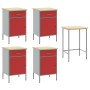 Set de cabina de trabajo y mesa de esquina de 5 piezas en madera roja de , Mesas de trabajo - Ref: Foro24-3321393, Precio: 59...
