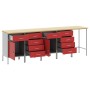 Set de Gabinete de Trabajo y Mesa de Esquina de 5 Piezas Rojo de Madera Ingenierizada by , Work tables - Ref: Foro24-3321395,...