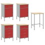 Set de Gabinete de Trabajo y Mesa de Esquina de 5 Piezas Rojo de Madera Ingenierizada by , Work tables - Ref: Foro24-3321395,...