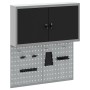 Conjunto de gabinete de herramientas y panel perforado de 3 piezas montado en la pared de metal negro by , Tool Organization ...