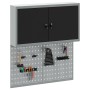 Conjunto de gabinete de herramientas y panel perforado de 3 piezas montado en la pared de metal negro by , Tool Organization ...