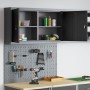 Conjunto de gabinete de herramientas y panel perforado de 3 piezas montado en la pared de metal negro by , Tool Organization ...