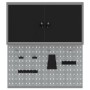 Conjunto de gabinete de herramientas y panel perforado de 3 piezas montado en la pared de metal negro by , Tool Organization ...