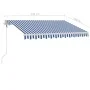 Blue and white automatic standing awning 350x250 cm by vidaXL, Awnings - Ref: Foro24-3069526, Price: 443,76 €, Discount: %