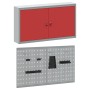 Conjunto de Gabinete de Herramientas y Panel Perforado de 3 Piezas Montado en la Pared Rojo de Metal by , Tool Organization a...
