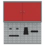Conjunto de Gabinete de Herramientas y Panel Perforado de 3 Piezas Montado en la Pared Rojo de Metal by , Tool Organization a...