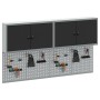 Conjunto de gabinete de herramientas y panel perforado de 6 piezas montado en la pared de en metal negro von , Werkzeugorgani...