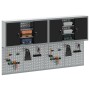 Set de gabinete de herramientas y panel perforado de 4 piezas montado en la pared, metal negro von , Werkzeugorganisation und...