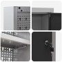 Conjunto de Gabinete de Herramientas y Panel de Perforaciones de 6 Piezas de Montado en la Pared Negro Metal von , Werkzeugor...