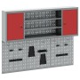 Conjunto de armario de herramientas y panel de clavijas de 6 piezas montado en la pared de metal rojo von , Werkzeugorganisat...