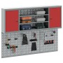 Conjunto de armario de herramientas y panel de clavijas de 6 piezas montado en la pared de metal rojo von , Werkzeugorganisat...