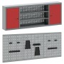 Conjunto de armario de herramientas y panel de clavijas de 6 piezas montado en la pared de metal rojo von , Werkzeugorganisat...