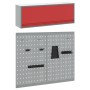 Conjunto de Gabinete de Herramientas y Tablero de Clavijas de 3 Piezas Montado en la Pared Rojo de Metal by , Tool Organizati...