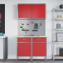 Conjunto de banco de trabajo de 5 piezas rojo acero by , Work tables - Ref: Foro24-3321417, Price: 374,25 €, Discount: %