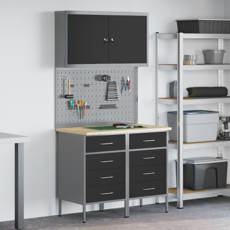 Set de Gabinete de Trabajo Set de 4 Negro Acero Grande de , Mesas de trabajo - Ref: Foro24-3321420, Precio: 409,75 €, Descuen...
