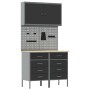 Set de Gabinete de Trabajo Set de 4 Negro Acero Grande de , Mesas de trabajo - Ref: Foro24-3321420, Precio: 409,75 €, Descuen...