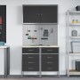 Set de Gabinete de Trabajo Set de 4 Negro Acero Grande de , Mesas de trabajo - Ref: Foro24-3321420, Precio: 409,75 €, Descuen...