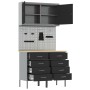 Set de Gabinete de Trabajo Set de 4 Negro Acero Grande de , Mesas de trabajo - Ref: Foro24-3321420, Precio: 409,75 €, Descuen...