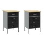 Set de Gabinete de Trabajo Set de 4 Negro Acero Grande de , Mesas de trabajo - Ref: Foro24-3321420, Precio: 409,75 €, Descuen...