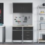 Set de Gabinete de Trabajo Set de 4 Negro Acero Mediano de , Mesas de trabajo - Ref: Foro24-3321424, Precio: 416,91 €, Descue...