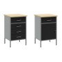 Set de Gabinete de Trabajo Set de 4 Negro Acero Mediano de , Mesas de trabajo - Ref: Foro24-3321424, Precio: 416,91 €, Descue...