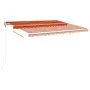 Automatic retractable awning with orange and brown poles 4x3 m by vidaXL, Awnings - Ref: Foro24-3069950, Price: 716,61 €, Dis...