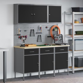 Set de Gabinete de Trabajo Set de 6 Negro Acero Grande de , Mesas de trabajo - Ref: Foro24-3321428, Precio: 560,73 €, Descuen...