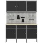 Set de Gabinete de Trabajo Set de 6 Negro Acero Grande de , Mesas de trabajo - Ref: Foro24-3321428, Precio: 644,12 €, Descuen...