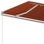 Automatic retractable awning with orange and brown poles 4x3 m by vidaXL, Awnings - Ref: Foro24-3069950, Price: 716,61 €, Dis...