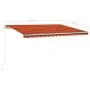 Automatic retractable awning with orange and brown poles 4x3 m by vidaXL, Awnings - Ref: Foro24-3069950, Price: 716,61 €, Dis...