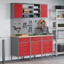 Conjunto de banco de trabajo de 7 piezas en acero rojo by , Work tables - Ref: Foro24-3321437, Price: 578,54 €, Discount: %