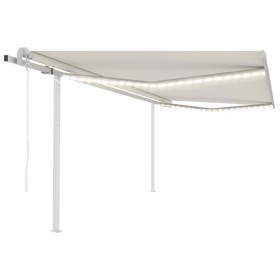 Automatic awning with LED wind sensor cream 4.5x3 m by vidaXL, Awnings - Ref: Foro24-3069972, Price: 720,49 €, Discount: %