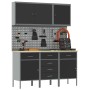 8-piece work cabinet and tool panel set black MDF and metal by , Work tables - Ref: Foro24-3321440, Price: 603,62 €, Discount: %