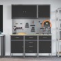 8-piece work cabinet and tool panel set black MDF and metal by , Work tables - Ref: Foro24-3321440, Price: 603,62 €, Discount: %